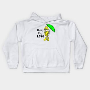 Rainy Day Love Duck Kids Hoodie